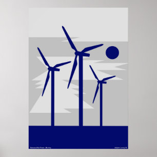 Windmill Surise Gray - Siemens Wind Power Poster