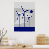 Windmill Surise Gray - Siemens Wind Power Poster (Küche)