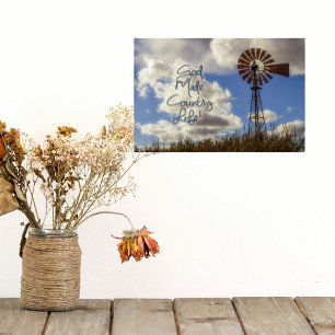 Windmill Szene Gott machte Country Life Poster