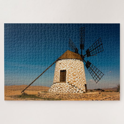 Windmill Tefia Fürteventura Spanien Landschaftlich Puzzle (Horizontal)