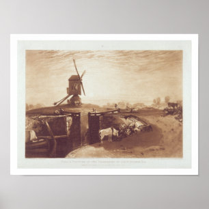 Windmill und Lock, graviert von William Say (1768- Poster
