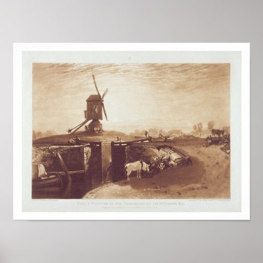 Windmill und Lock, graviert von William Say (1768- Poster (Vorne)