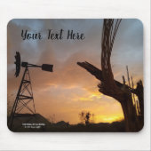 Windmill und Saguaro Cactus Skeleton bei Sunset Mousepad (Vorne)