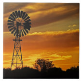Windmill und Sunset, William Creek, Oodnadatta Fliese (Vorderseite)