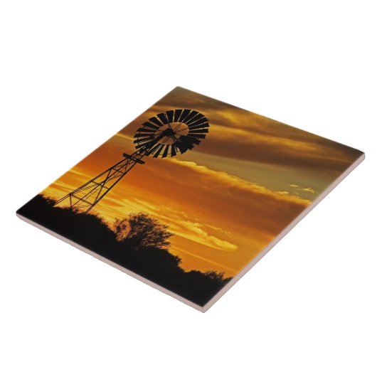 Windmill und Sunset, William Creek, Oodnadatta Fliese (Seite)