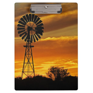 Windmill und Sunset, William Creek, Oodnadatta Klemmbrett