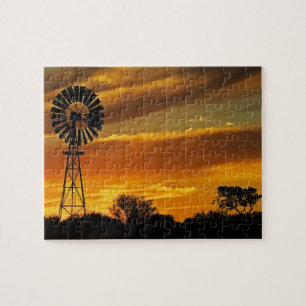 Windmill und Sunset, William Creek, Oodnadatta Puzzle