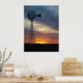 Windmill und Western Kansas Sunset Poster (Küche)