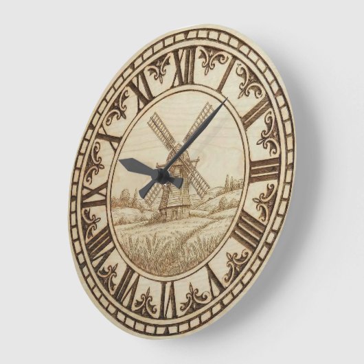 Windmill - Wall Clock Große Wanduhr (Winkel)