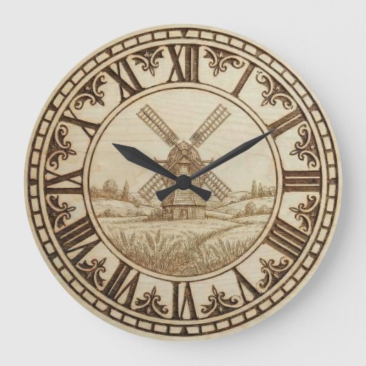 Windmill - Wall Clock Große Wanduhr (Vorderseite)