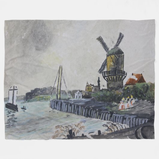 WINDMILL WASSERFARBE FLEECEDECKE (Vorderseite (Horizontal))