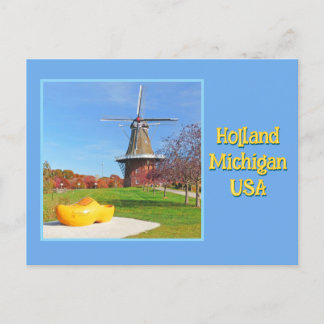 Windmill, Wooden Shoe, Holland, Michigan USA Postkarte