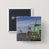 Windmill, Zaanse Schans, Holland, Niederlande 2 Button (Vorne & Hinten)