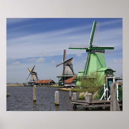 Windmill, Zaanse Schans, Holland, Niederlande 2 Poster (Vorne)
