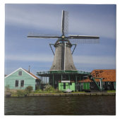 Windmill, Zaanse Schans, Holland, Niederlande 3 Fliese (Vorderseite)