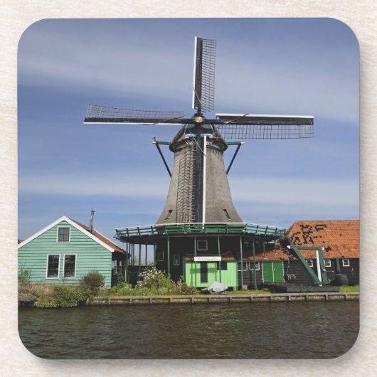 Windmill, Zaanse Schans, Holland, Niederlande 3 Getränkeuntersetzer (Vorderseite)