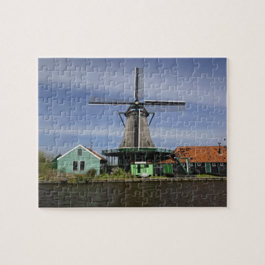 Windmill, Zaanse Schans, Holland, Niederlande 3 Puzzle (Horizontal)