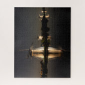 Windmills and water illuminated at night puzzle (Vertikal)