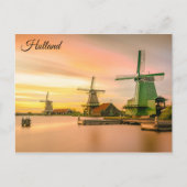 Windmills Holland Netherlands Travel Foto Postkarte (Vorderseite)