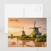 Windmills Holland Netherlands Travel Postcard Postkarte (Vorne/Hinten)