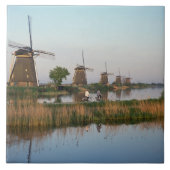 Windmills, Kinderdijk, Niederlande Fliese (Vorderseite)