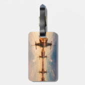 Windmills Kinderdijk Niederlande stilisiert Gepäckanhänger (Rückseite vertikal)