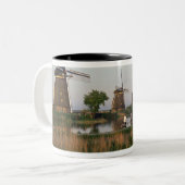 Windmills, Kinderdijk, Niederlande Zweifarbige Tasse (Vorderseite Links)