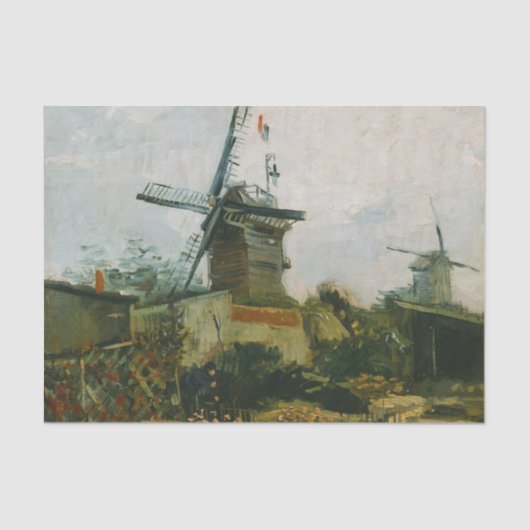 Windmills on Montmartre von Vincent Van Gogh Seidenpapier (Vorderseite)