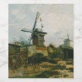 Windmills on Montmartre von Vincent Van Gogh Weinetikett (Einzelnes Label)