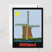 Windmillsntulips, Holland, Holland Postkarte (Vorne/Hinten)