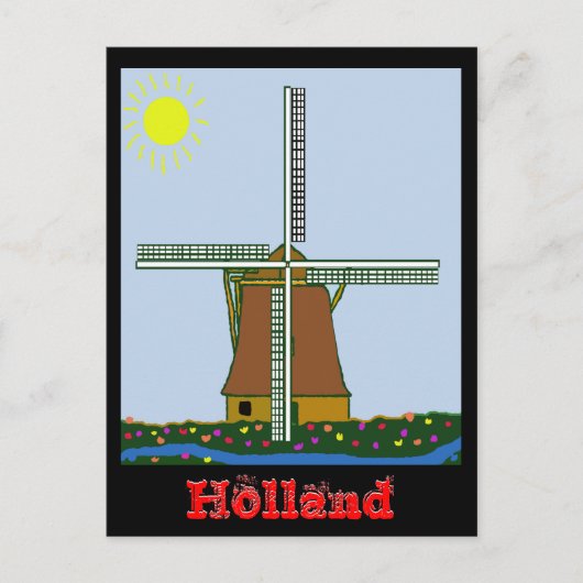 Windmillsntulips, Holland, Holland Postkarte (Vorderseite)