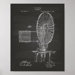 Windmühle 1893 Patent Kunst Tafelbild Poster