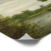 Windmühle am Fluss Poster (Ecke)