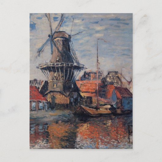 Windmühle am Kanal Onbekende, Amsterdam Postkarte (Vorderseite)