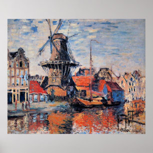 Windmühle am Onbekende Canal, Amsterdam, Poster