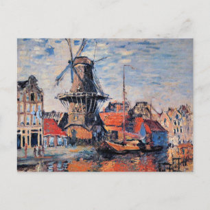 Windmühle am Onbekende Canal, Amsterdam, Postkarte