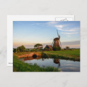 Windmühle auf dem Land in Holland Postkarte (Vorne/Hinten)