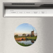 Windmühle auf dem Lande, Holland Rundmagnet Magnet (In Situ (Geschirrspüler))