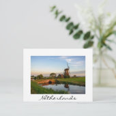 Windmühle auf dem Lande in Holland weiße Karte (Stehend Vorderseite)