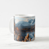 Windmühle auf einem See mit Berglandschaft Kaffeetasse (Vorderseite Links)