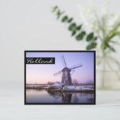 Windmühle bei kaltem Sonnenaufgang, Holländer Rahm Postkarte (Stehend Vorderseite)