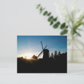 Windmühle bei Sonnenaufgang Postkarte (Stehend Vorderseite)