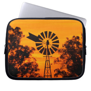 Windmühle bei Sonnenuntergang, Australien Laptopschutzhülle