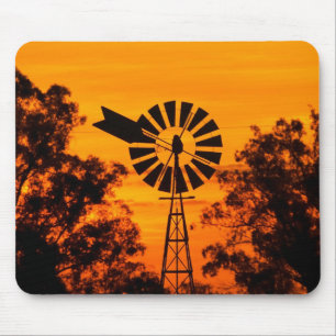 Windmühle bei Sonnenuntergang, Australien Mousepad