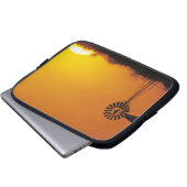 Windmühle bei Sonnenuntergang, Sinton, Texas, USA Laptopschutzhülle (Vorne Knopf)