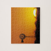 Windmühle bei Sonnenuntergang, Sinton, Texas, USA Puzzle (Vertikal)