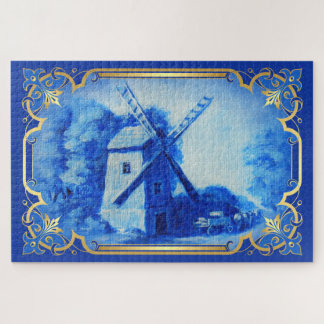 Windmühle blau (schweizerisch/norwegisch/Holland) Puzzle