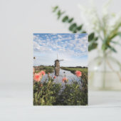 Windmühle, Blume in Holland Postkarte (Stehend Vorderseite)