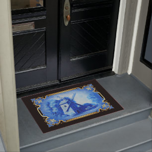 Windmühle delft blau fußmatte