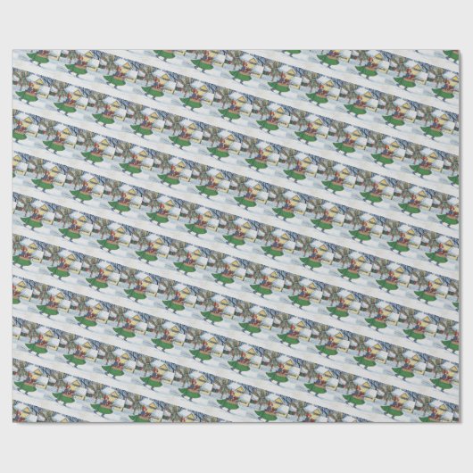 Windmühle, Delft Look, Geschenkpapier (Flach)